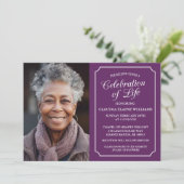 ELEGANTE VIERING VAN HET LEVEN BEGRAFENISUITNODIGI KAART (Staand voorkant)