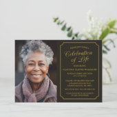 ELEGANTE VIERING VAN HET LEVEN BEGRAFENISUITNODIGI KAART (Staand voorkant)