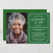 ELEGANTE VIERING VAN HET LEVEN BEGRAFENISUITNODIGI KAART (Voorkant / Achterkant)