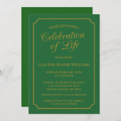 ELEGANTE VIERING VAN HET LEVEN BEGRAFENISUITNODIGI KAART (Voorkant / Achterkant)