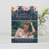 Elegante viering van het leven Bloemenfoto Begrafe Kaart (Staand voorkant)