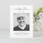 Elegante Viering van het Leven Foto Begrafenismonu Kaart (Staand voorkant)