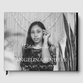 Elegante Viering van het Leven Foto Memorial Begra Gastenboek