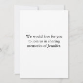 Elegante Viering van het Leven Foto Memorial Begra Kaart (Achterkant)