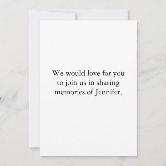 Elegante Viering van het Leven Foto Memorial Begra Kaart (Achterkant)