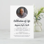 Elegante Viering van het Leven Foto Memorial Begra Kaart (Staand voorkant)