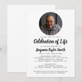 Elegante Viering van het Leven Foto Memorial Begra Kaart (Voorkant / Achterkant)