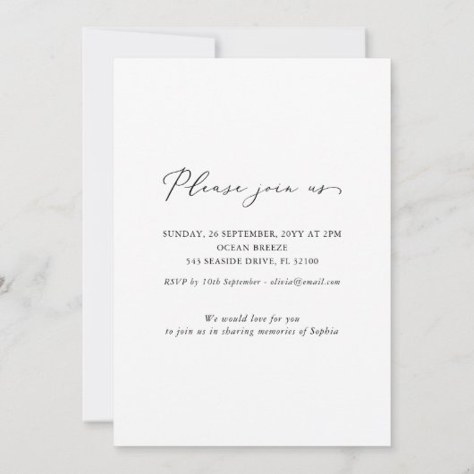 Elegante Viering van het Leven Foto Memorial Begra Kaart (Achterkant)