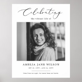 Elegante viering van het leven Foto Memorial begra Poster