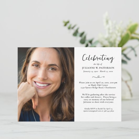Elegante Viering van het Leven Foto's Aangepast Ge Kaart (Staand voorkant)