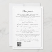 Elegante Viering van het Leven Funeral Foto QR Cod Kaart (Achterkant)