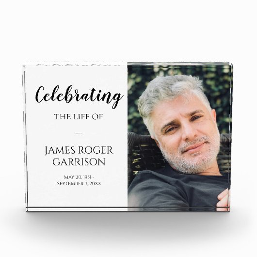 Elegante Viering van het Leven Keepsake Fotoblokken (Voorkant)
