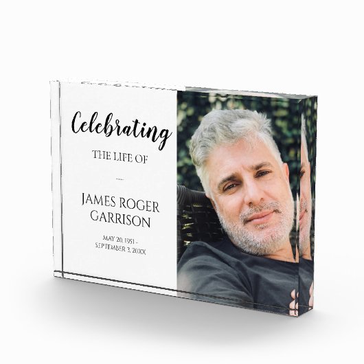 Elegante Viering van het Leven Keepsake Fotoblokken (Rechts)