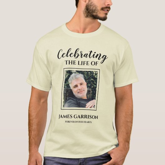 Elegante viering van het leven met foto Memorial T-shirt (Voorkant)