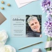 Elegante viering van het leven met fotomonument acryl uitnodigingen (Insitu (Huwelijk))