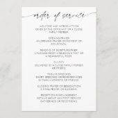 Elegante viering van het leven Orde van Service Programmakaart (Achterkant)