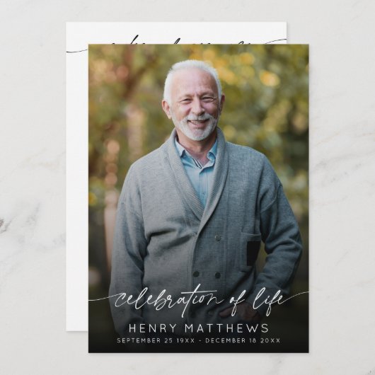 Elegante viering van het leven Orde van Service Programmakaart (Voorkant / Achterkant)