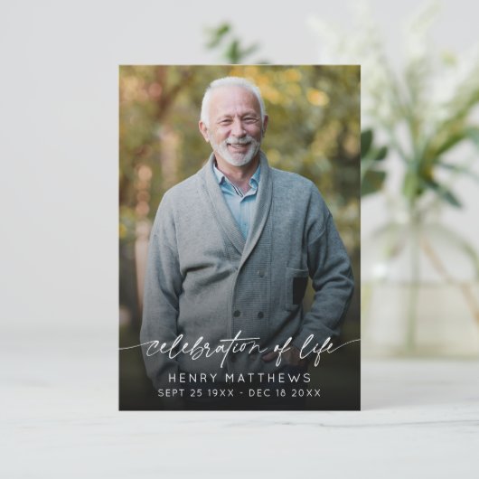 Elegante viering van het leven script foto begrafe (Staand voorkant)