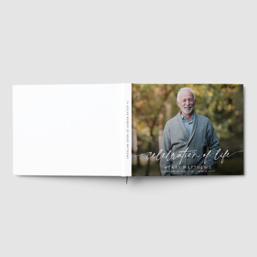 Elegante viering van het leven script foto begrafe gastenboek (Volledig)