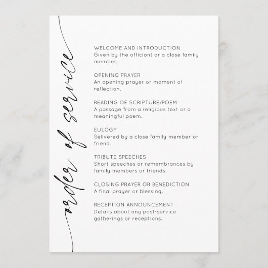 Elegante viering van het leven script foto begrafe programmakaart (Achterkant)