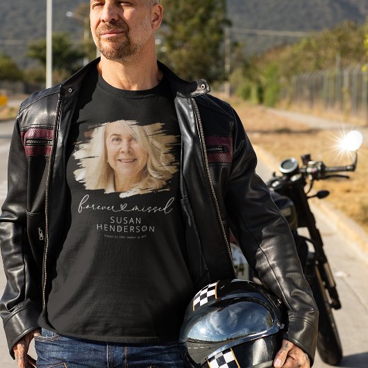 Elegante Viering van het Leven Uitvaart Foto T-shirt