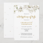 Elegante viering van het leven Witte Bloesem Bloem Kaart (Voorkant / Achterkant)