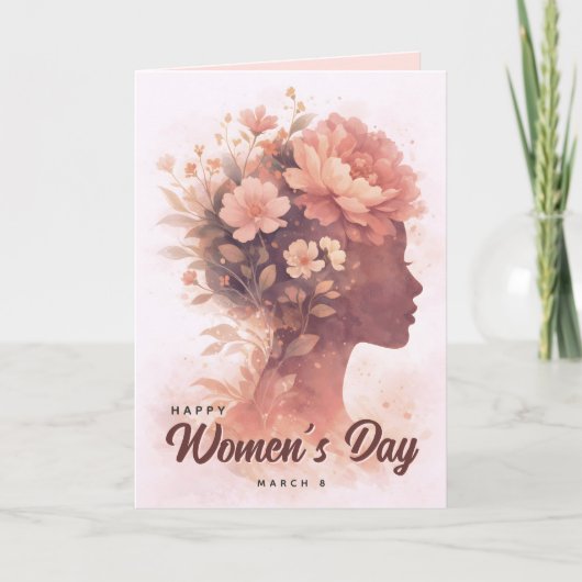 Elegante viering van Internationale Vrouwendag blo Kaart (Voorkant)