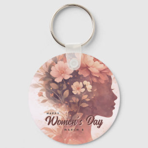 Elegante viering van Internationale Vrouwendag blo Sleutelhanger