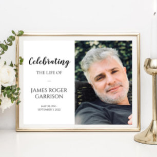 Elegante viering van levensfoto-herdenkingsbord poster