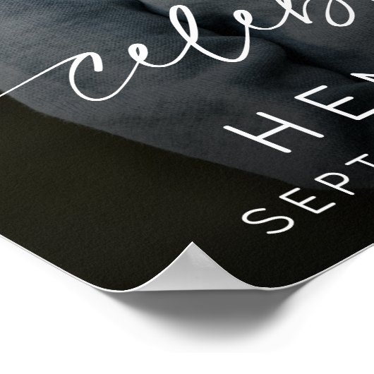 Elegante viering van levensscript foto rouw poster (Hoek)