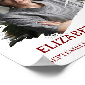 Elegante viering van levensscript foto rouwbijeenk poster (Hoek)