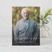 Elegante viering van levensscript foto rouwplechti programmakaart (Staand voorkant)