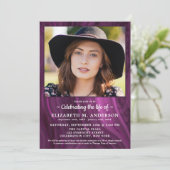 Elegante viering van Life Custom Photo Funeral Kaart (Staand voorkant)