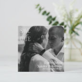 Elegante vierkante foto Sla de datum op Save The Date (Staand voorkant)