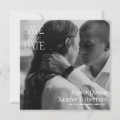 Elegante vierkante foto Sla de datum op Save The Date (Voorkant)