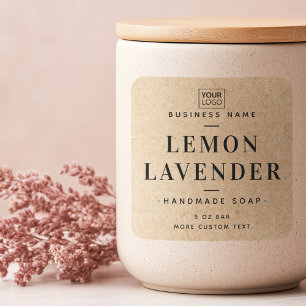 Elegante vierkante productlabels met Kraft-papierl Sticker