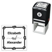 Elegante vierkante touw knoop Lijst #1 bruid bruid Zelfinktende Stempel (In situ)