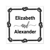 Elegante vierkante touw knoop Lijst #1 bruid bruid Zelfinktende Stempel (Design)