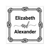 Elegante vierkante touw knoop Lijst #2 bruid bruid Zelfinktende Stempel (Design)