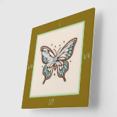 Elegante vierkante vlinderwandklok klok (Hoek)