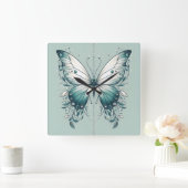 Elegante vierkante vlinderwandklok vierkante klok (Huis)