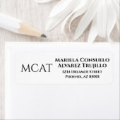 Elegante vierletterige monogram retouradres etiket (Insitu)