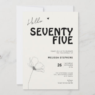 Elegante vijfenzeventig vet typografie 75ste verja kaart