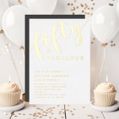 Elegante Vijftig En Fabulous 50ste Verjaardag Folie Uitnodiging