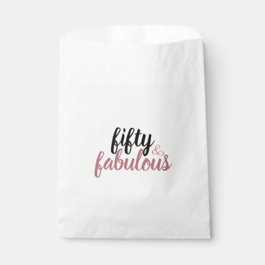 Elegante Vijftig en Fabulous Roos Gold Blush Bedankzakje (Voorkant)