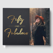 Elegante vijftig en fantastische 50ste verjaardag gastenboek (Voorkant)