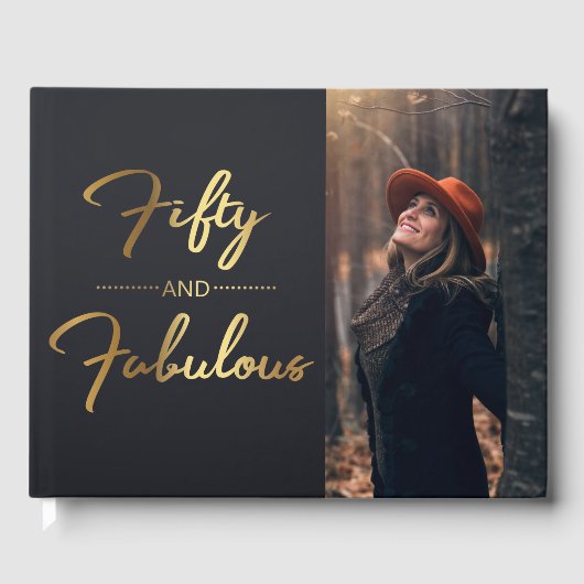 Elegante vijftig en fantastische 50ste verjaardag  gastenboek (Voorkant)