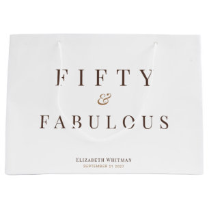 Elegante Vijftig & Fabulous 50ste Verjaardag Groot Cadeauzakje