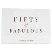 Elegante Vijftig & Fabulous 50ste Verjaardag Groot Cadeauzakje (Achterkant)