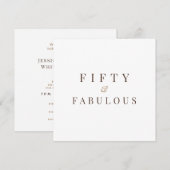 Elegante Vijftig & Fabulous 50ste Verjaardag Kaart (Voorkant / Achterkant)